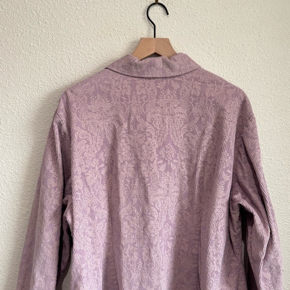 VTG J. Jill Womens XL Corduroy Floral Purple Shacket Gorpcore Pastel Boho - Picture 7 of 8